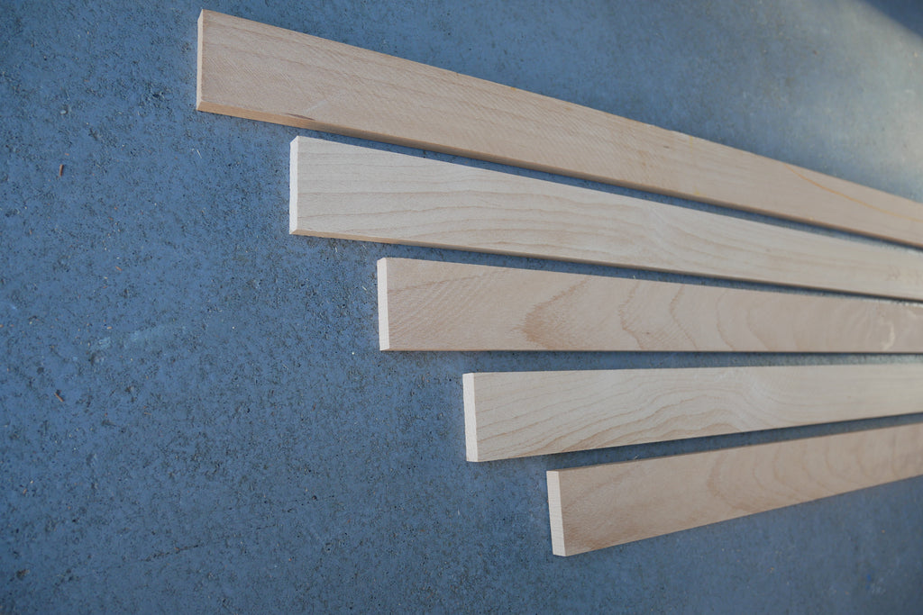 10 stuks Beuken Balkjes  Kopmaat 52 x 12 mm Lengte 2400 mm