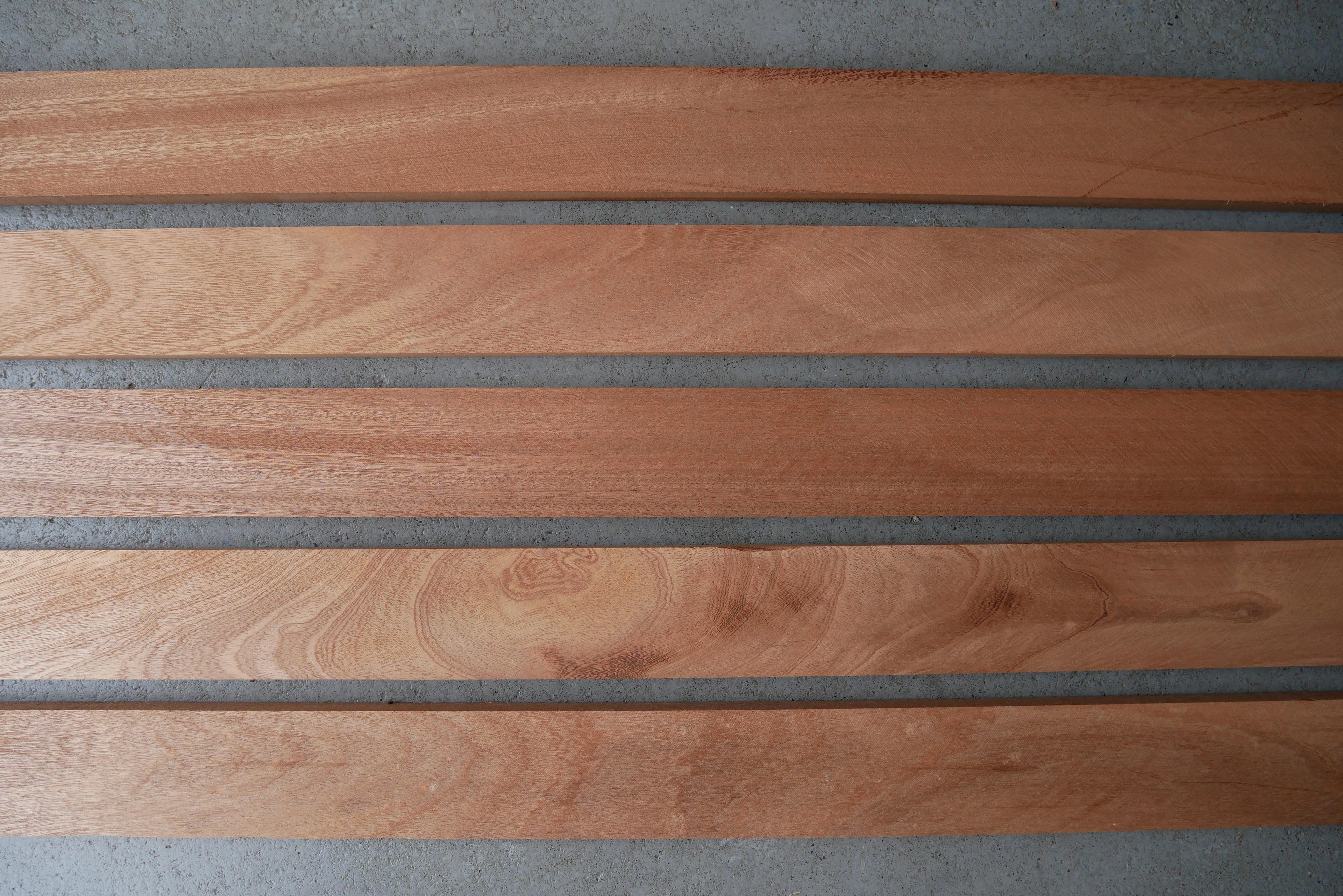 10 stuks Mahonie Latten Kopmaat 53 x 15 mm Lengte 2150 mm