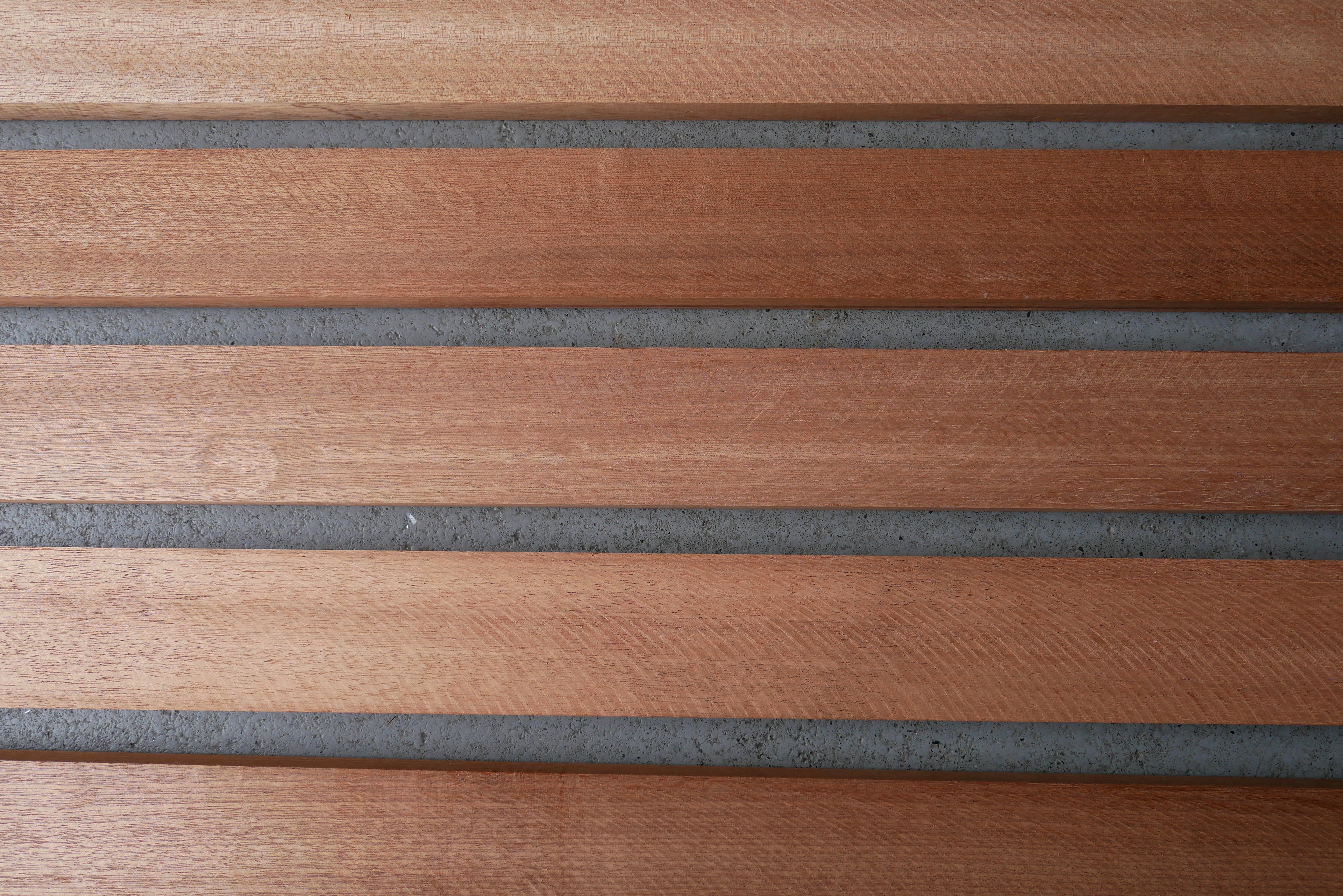 10 stuks Mahonie Latten Kopmaat 12 x 43 mm Lengte 3050 mm