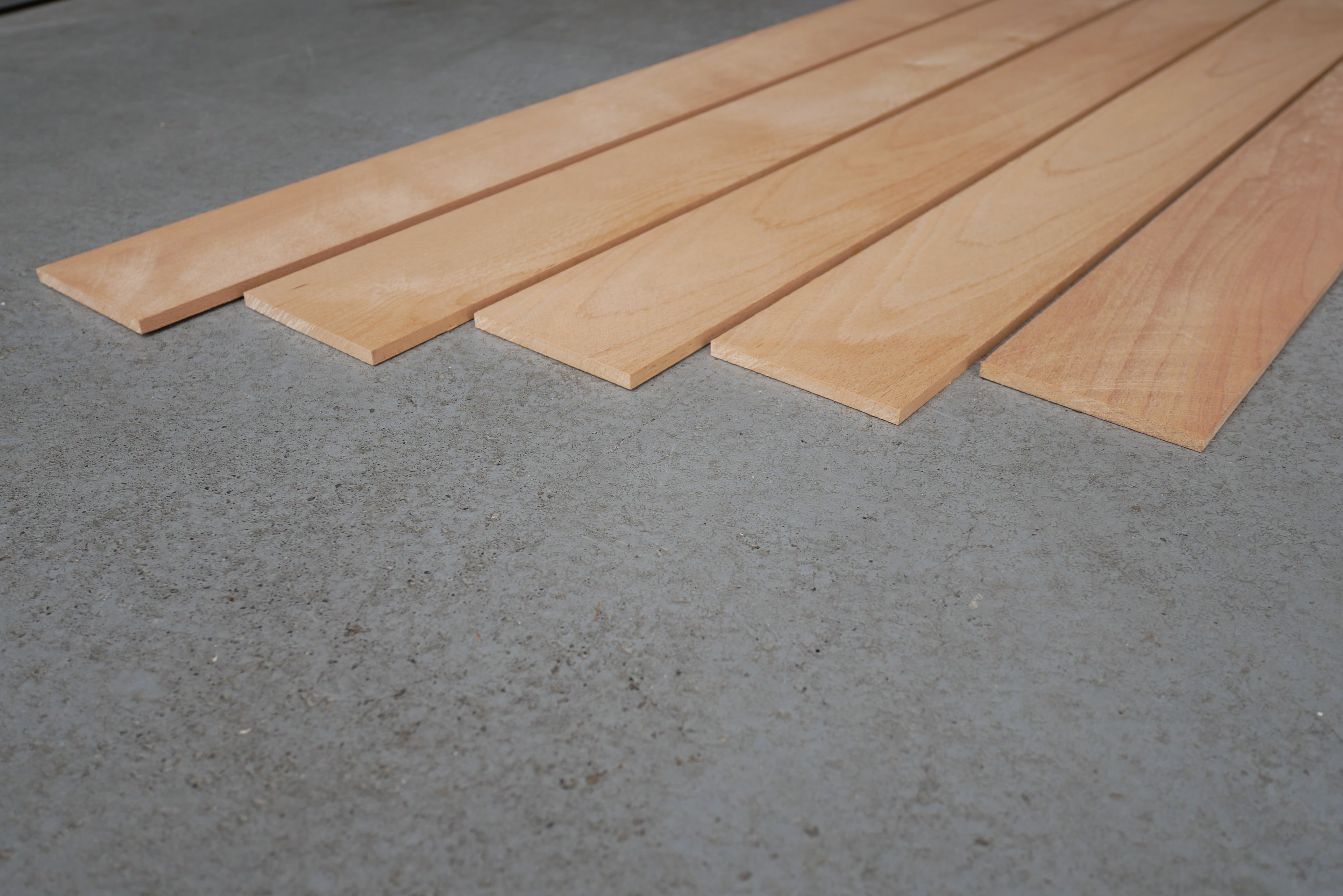 10 stuks Beuken Latten  Kopmaat 75 x 6 mm Lengte 2650 mm