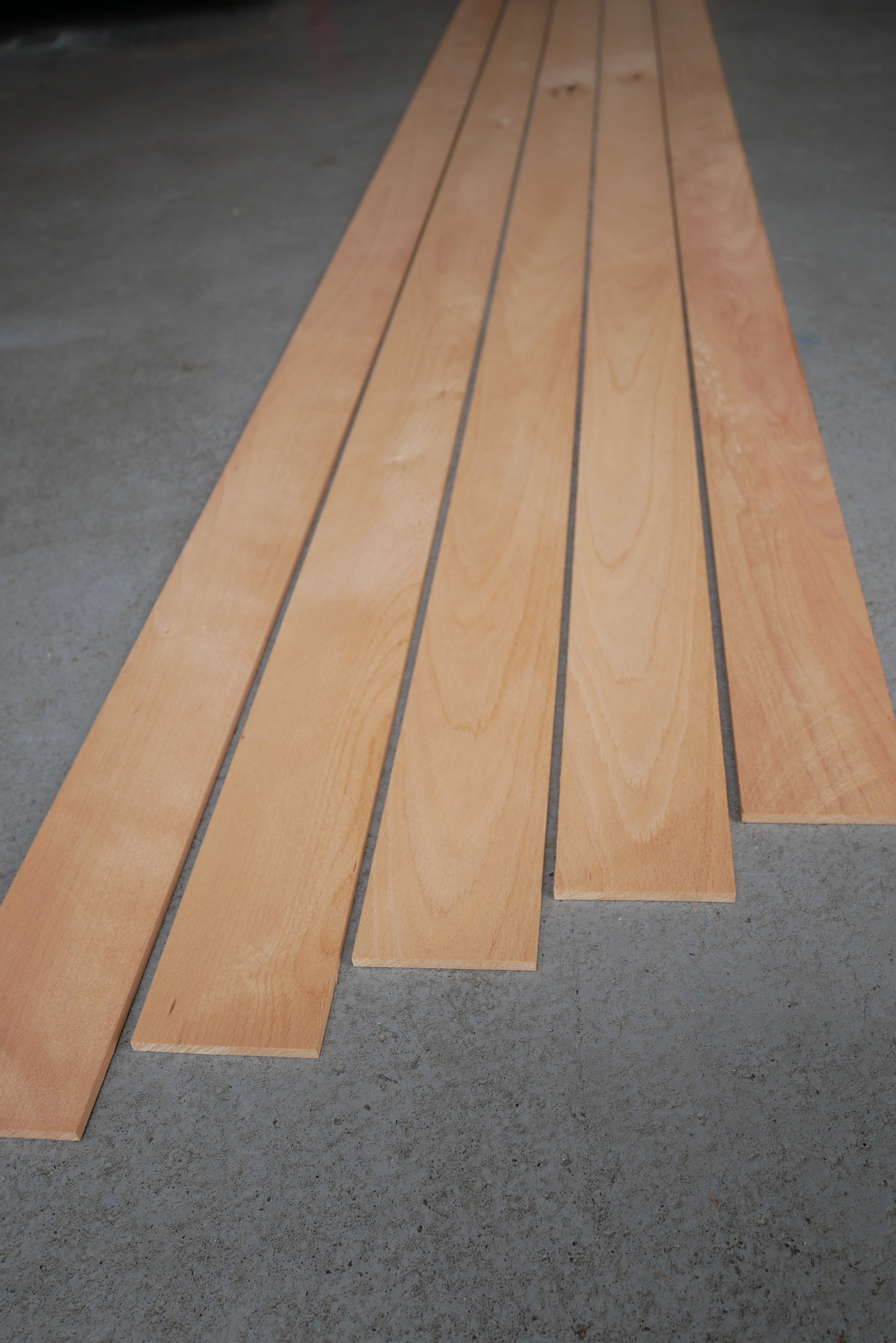 10 stuks Beuken Latten  Kopmaat 75 x 6 mm Lengte 2650 mm