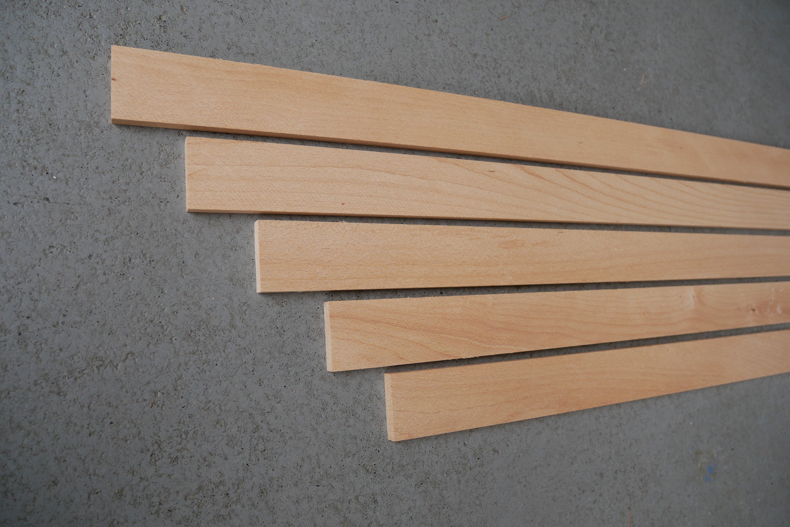 10 stuks Beuken Latten  Kopmaat 45 x 10 mm Lengte 2400 mm