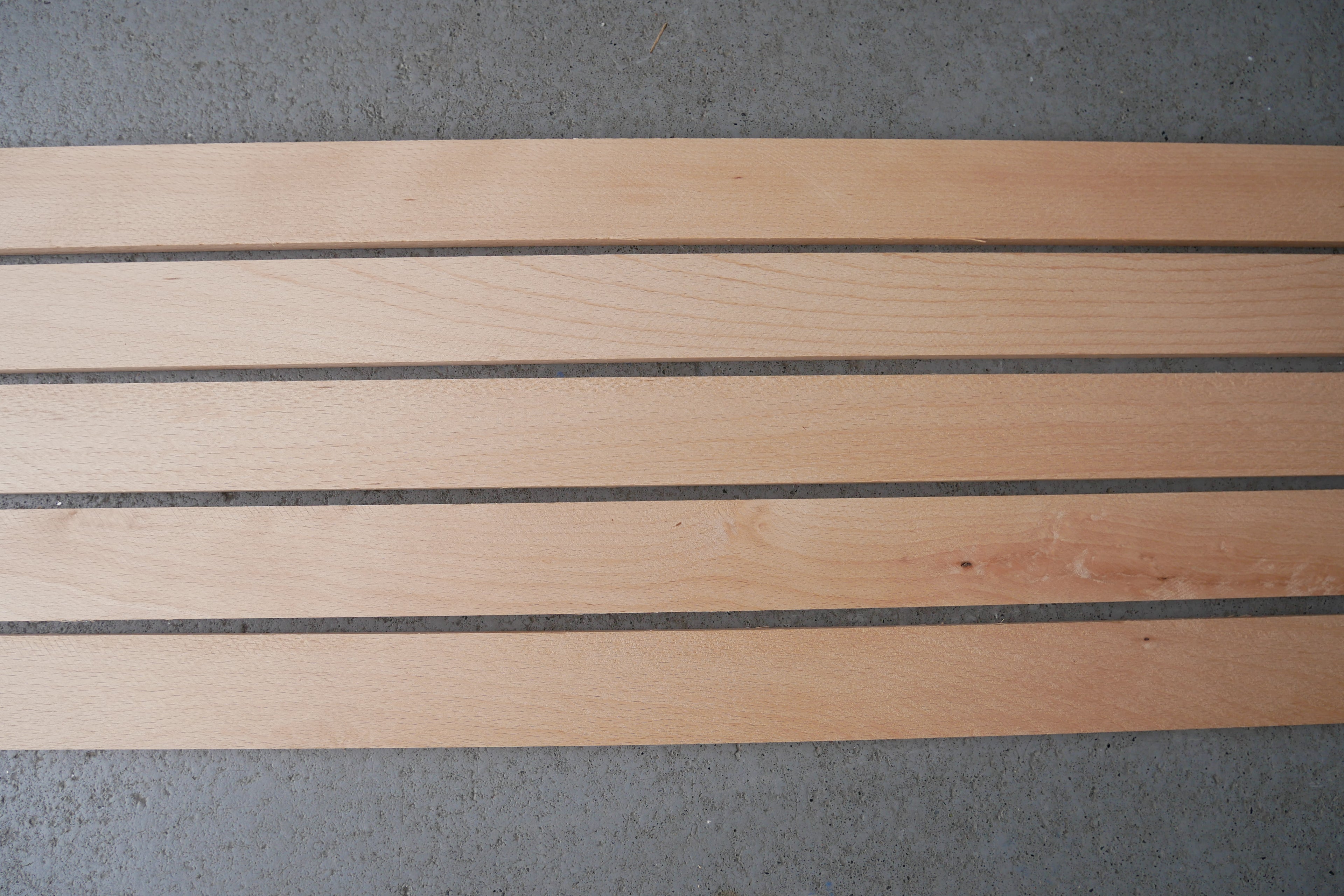 10 stuks Beuken Latten  Kopmaat 45 x 10 mm Lengte 2400 mm