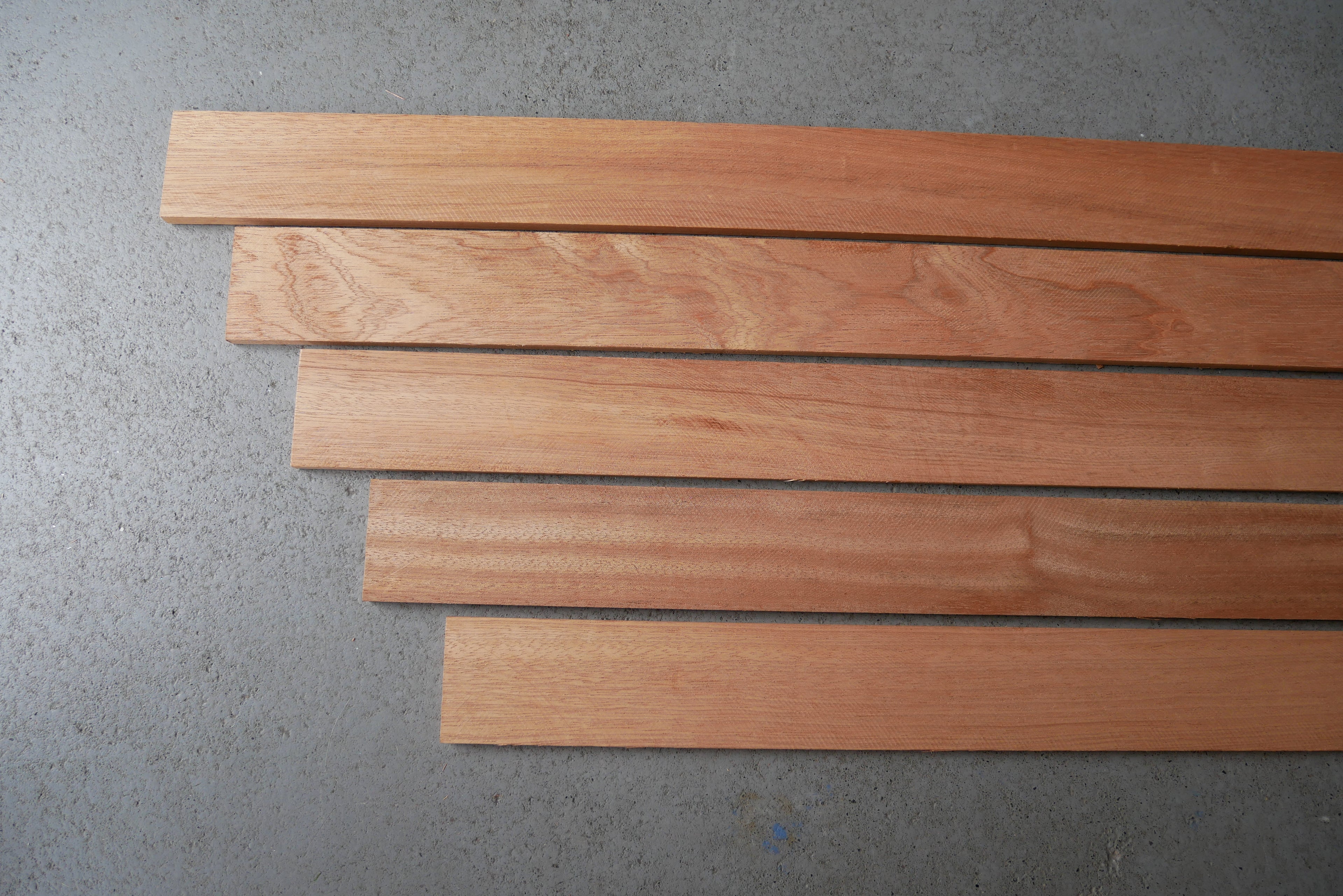 10 stuks Mahonie Latten Kopmaat 57 x 10 mm Lengte 2200 mm